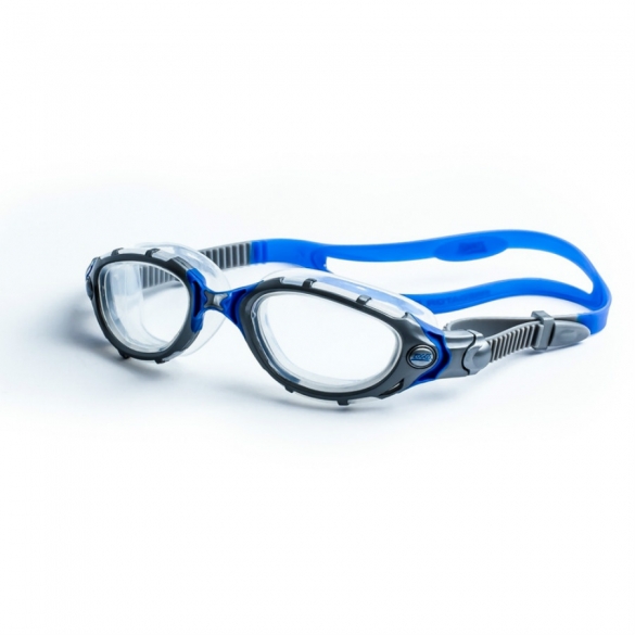 Zoggs Predator Flex zwembril zilver/blauw - transparante lens 313848